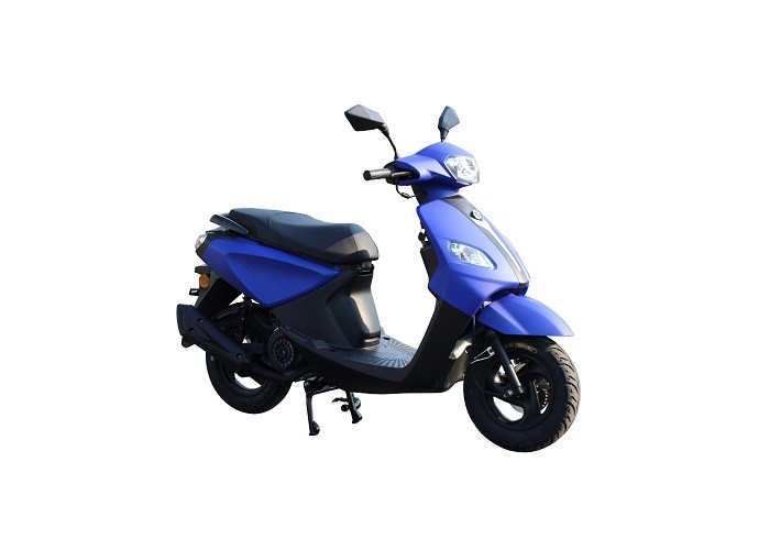 gas motor scooter 125cc 150cc JOG GY6 engine front disc rear drum black alloy wheel blue plastic body