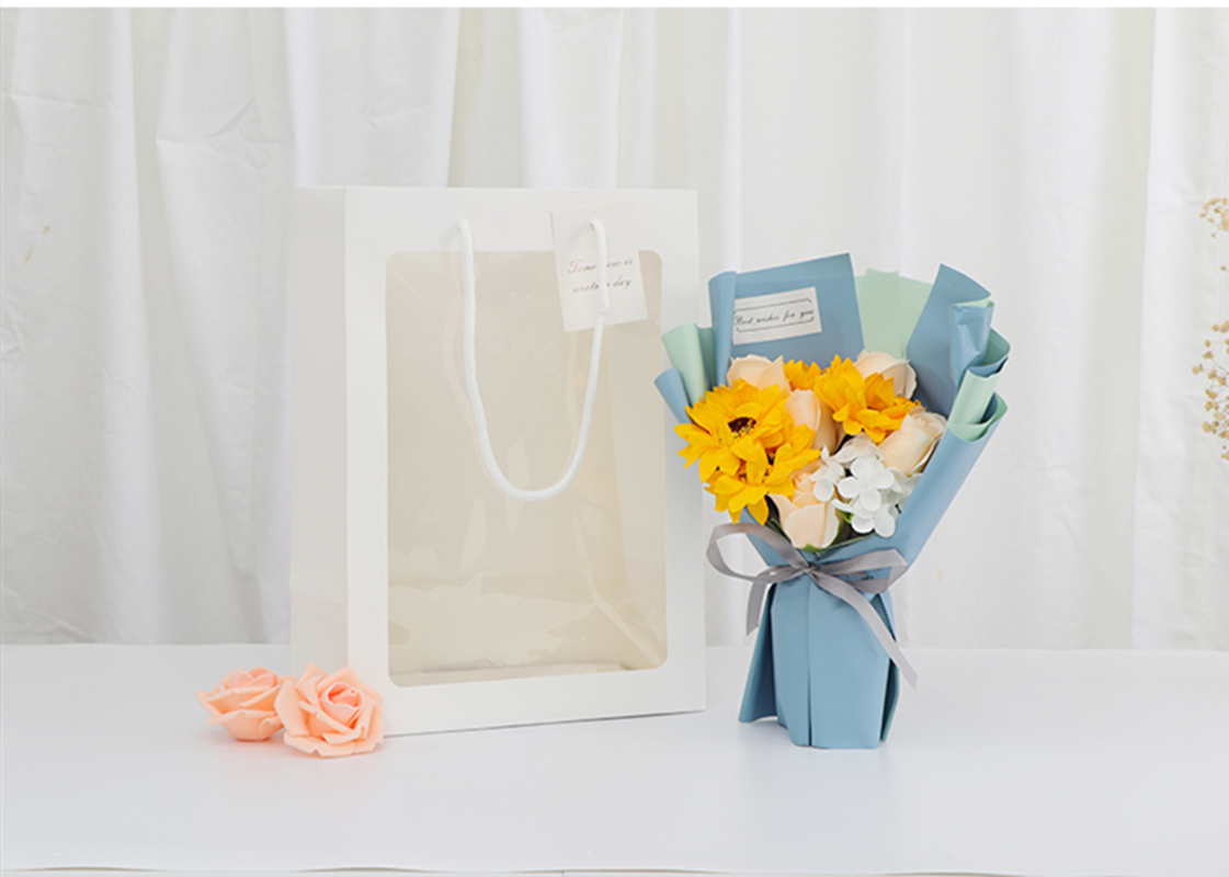 Other Gift Craft Square Paper Bag with PVC Plastic Window and Customized Design