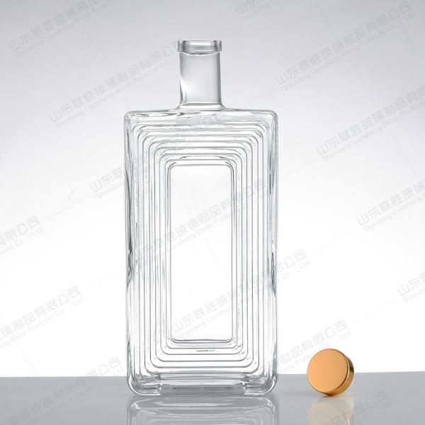 Glass Bottles Vodka Liquor With Cork Whisky Base Material Glass 500ml 750ml