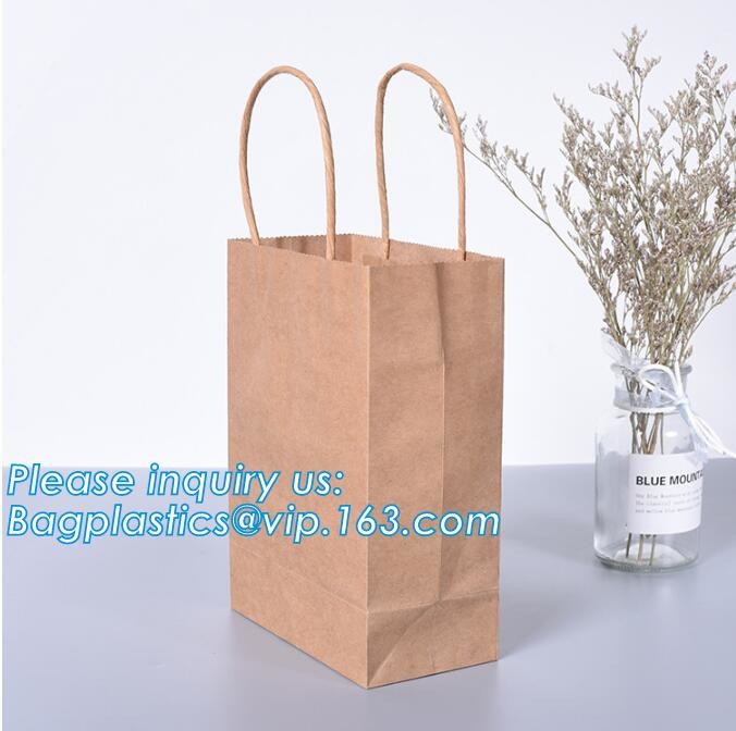 Customized Red Printed Kraft Paper Shopping Bag with Ribbon Handles and Bowknot,Kraft Paper Shopping Bag with Kinds off