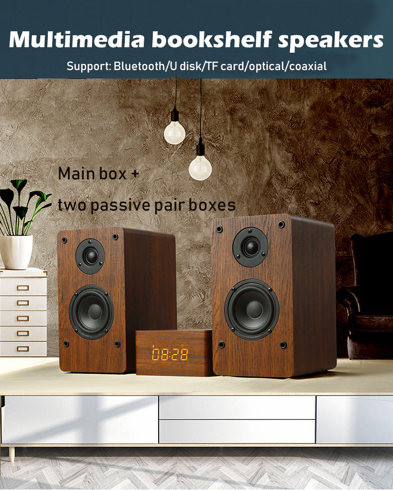 Portable Multimedia Bluetooth Speaker , Super Bass Bookshelf Audio Speakers