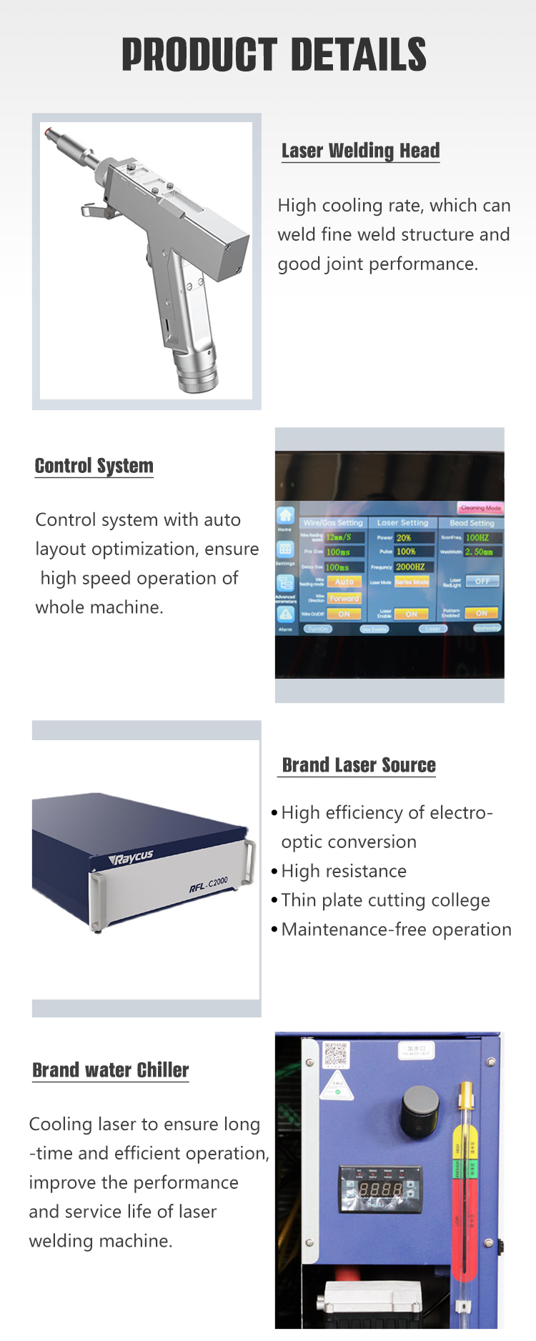 Easy to Operate RAYCUS 1000w 2000w 3000w Handheld Laser Welding Machine for Small Stainless Steel Carbon Steel