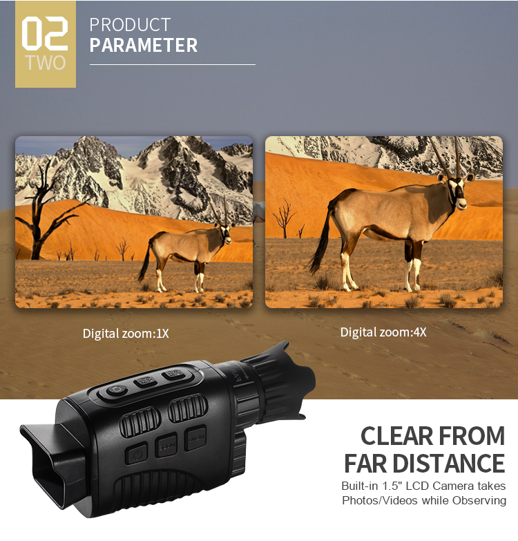 Lightweight Digital Zoom ABS Night Vision Monocular Camera For Hunting