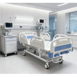 3-Function Manual Patient Bed With PP Safety Rails And Central Braking System