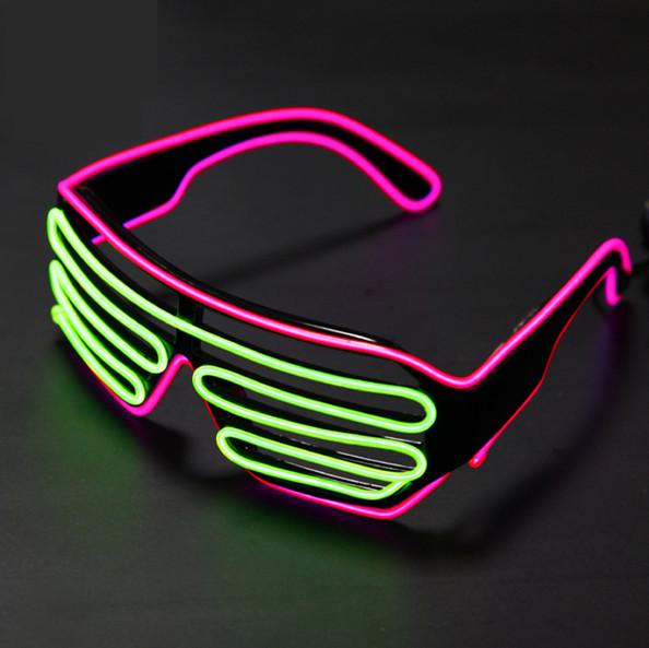 Quality Light Up Shutter LED Glasses Neon El Wire Luminous Flashing Portable for sale