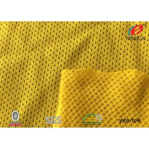7*1 54D FDY SHINY Polyester Micro Mesh Fabric , Yellow Swimsuit Mesh Fabric