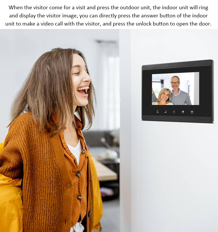 Aluminium Alloy 4 Wire Villa Video Intercom System Color 1000TVL At Door Entry