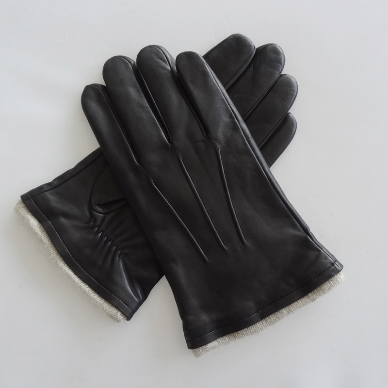 Plain Mens Soft Leather Gloves Customized Size Custom Styles Eco - Friendly