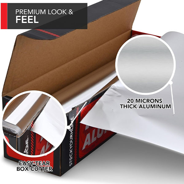 273x165mm Kitchen Foil Heavy Duty Food Wrapping Aluminum Paper Rolls