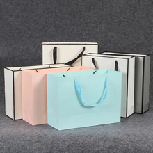 Empty Kraft Boutique Craft Paper Shopping Bags for Small Business at Customization