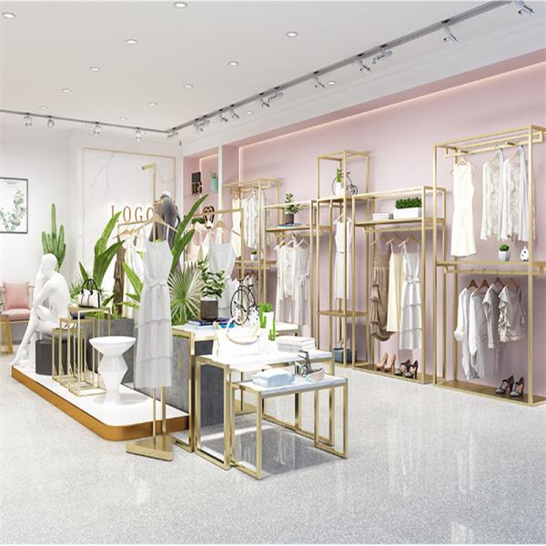 Custom Stainless Steel 304 Cloth Display Stands Women Clothes Display Racks
