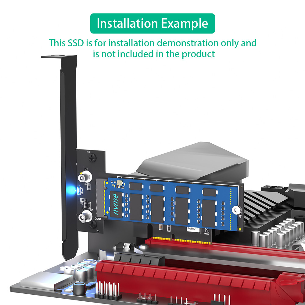 M.2 NGFF PCI-e nvme SSD to PCI Express 3.0 x4 Host Adapter Supports M.2 Key M Card Type