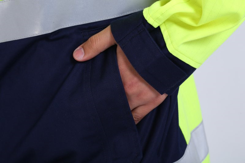 50mm Fr Tape Multi Norm Workwear 290gsm Yellow Hi Vis Jacket