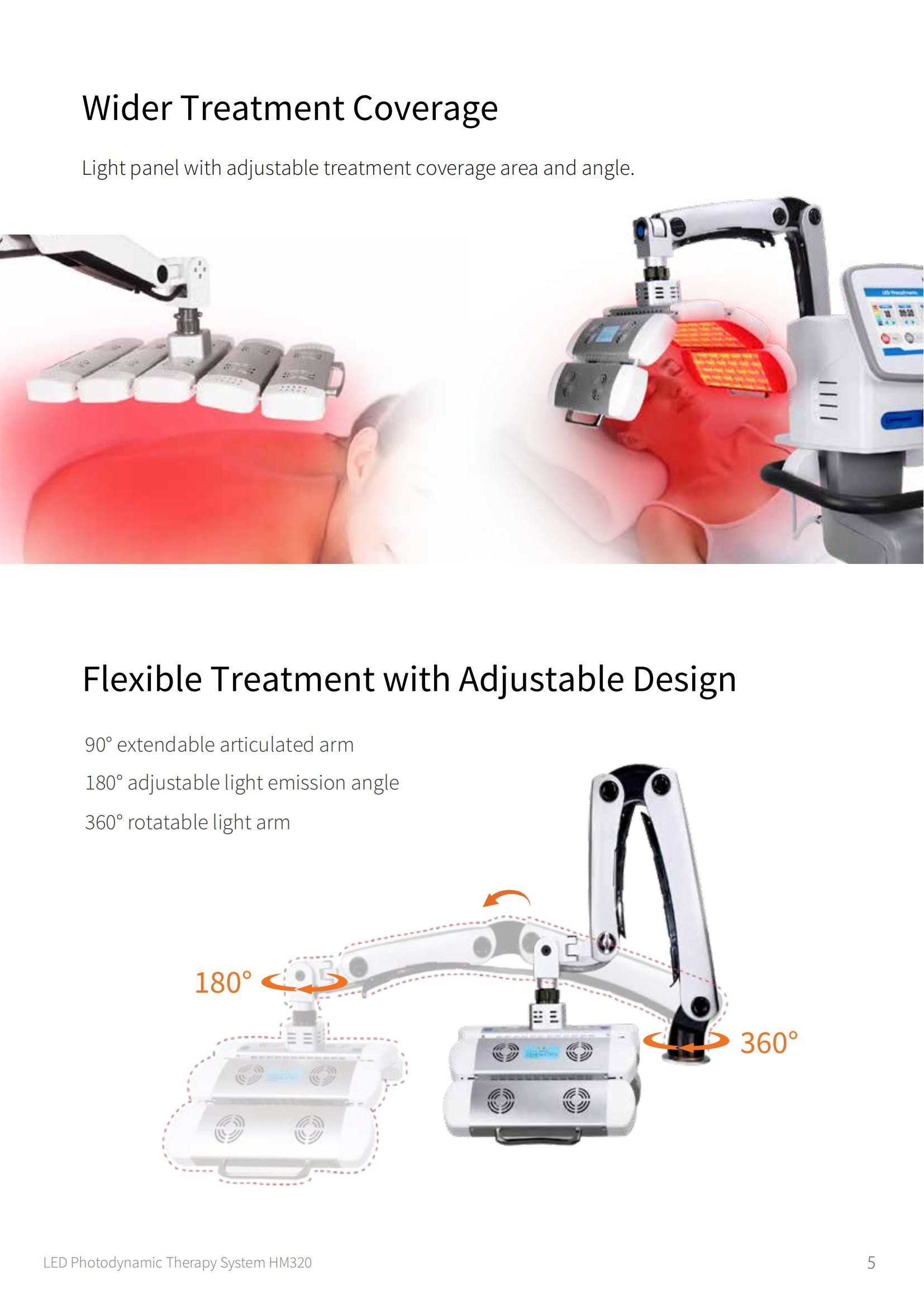 Skin Rejuvenation Acne Treatment LED Light Therapy Machine with 300 LED Lamps and 750mw/led Lamp Power