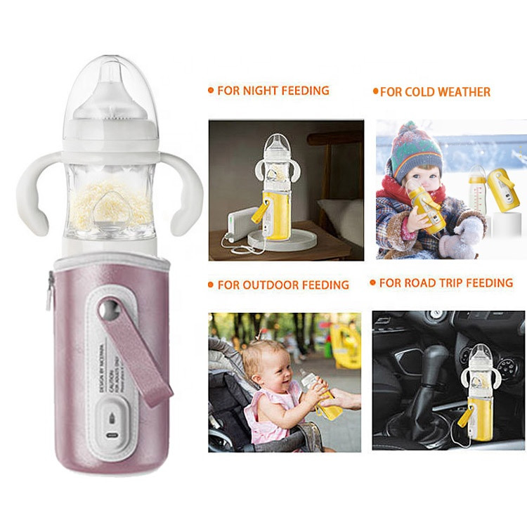 8oz/240ml 3 In 1 thermostat glass milk breast feeding bottle With Formula Dispenser Night Feeding Baby Bottle