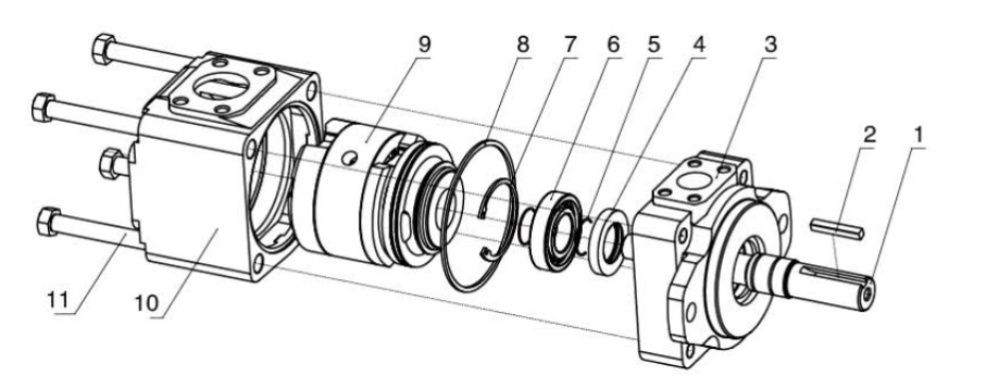 Renowell Denison Hydraulic Vane Pump T6C T6D T6E High Performance Dowel Pin Type
