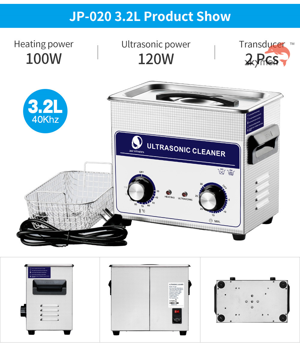 120W Ultrasonic Cleaning Equipments , Ultrasonic Parts Washer 3.2L Mechanical Knob