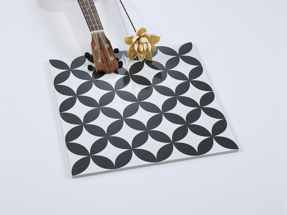 White And Black Wear-Resistant 20x20cm Inside Wall And Floor Tiles For Residential Hotel Balcony Bathroom