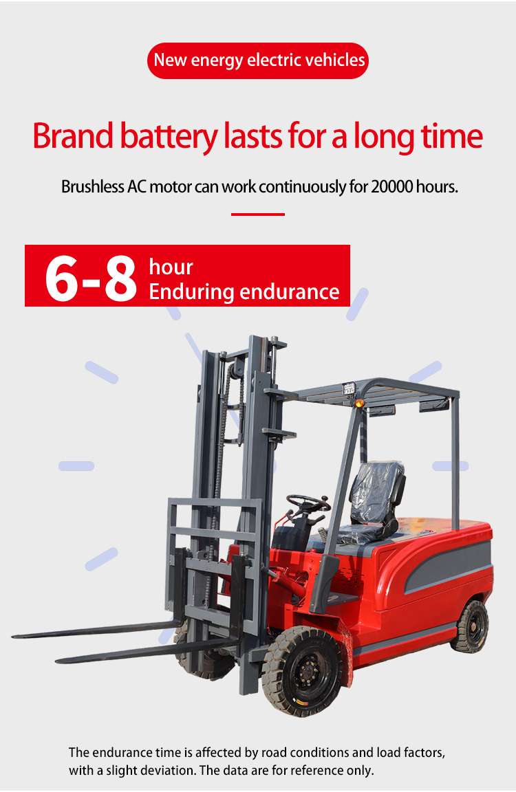 2 Stage / 3 Stage 5.5KW 2500kg Full Electric Forklift / All Terrain Electric Forklift