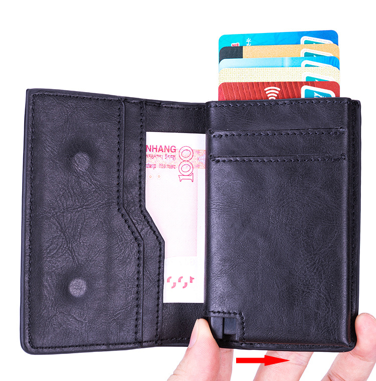 Multi-styles RFID Blocking Credit Cards Holder Wallet Crazy PU Leather Business Card Holders