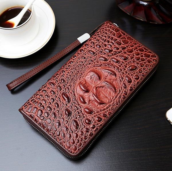 Men's 2016 new European and American crocodile pattern purse fashion trends