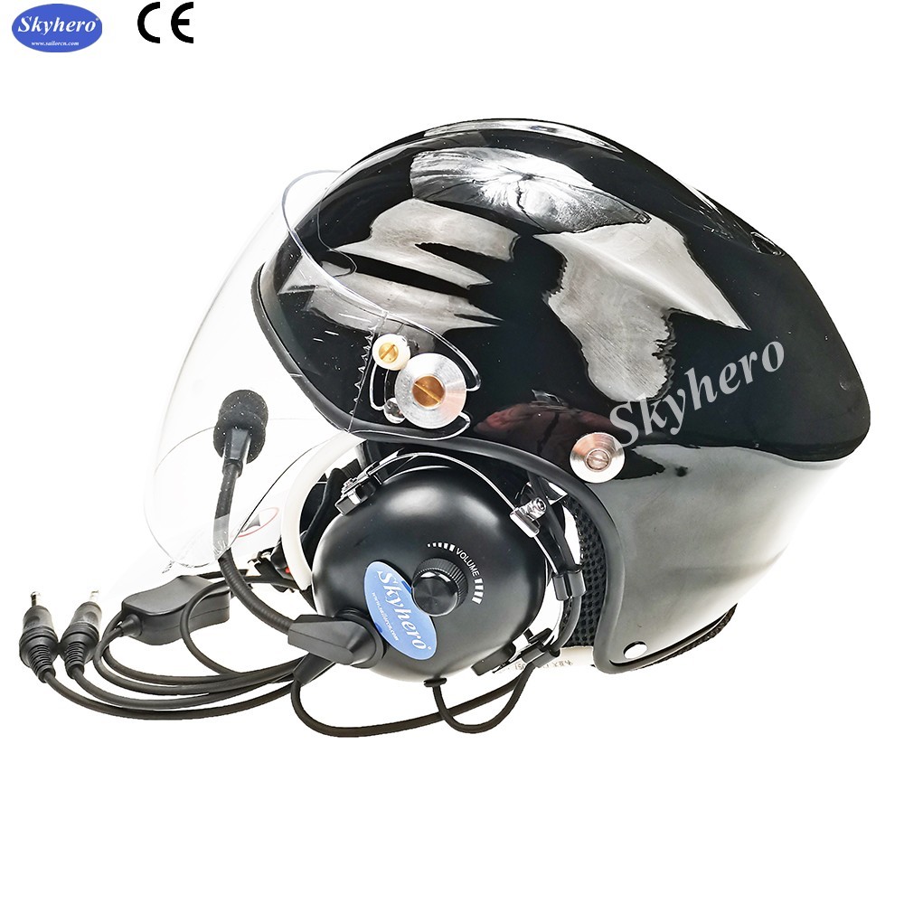 CE certificated Aviation helmet high quality aircraft helmet black color flight helmet 4 size