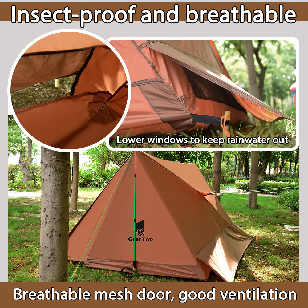 Breathable Lightweight 2 Man 1.53kg Survival Gear Tent
