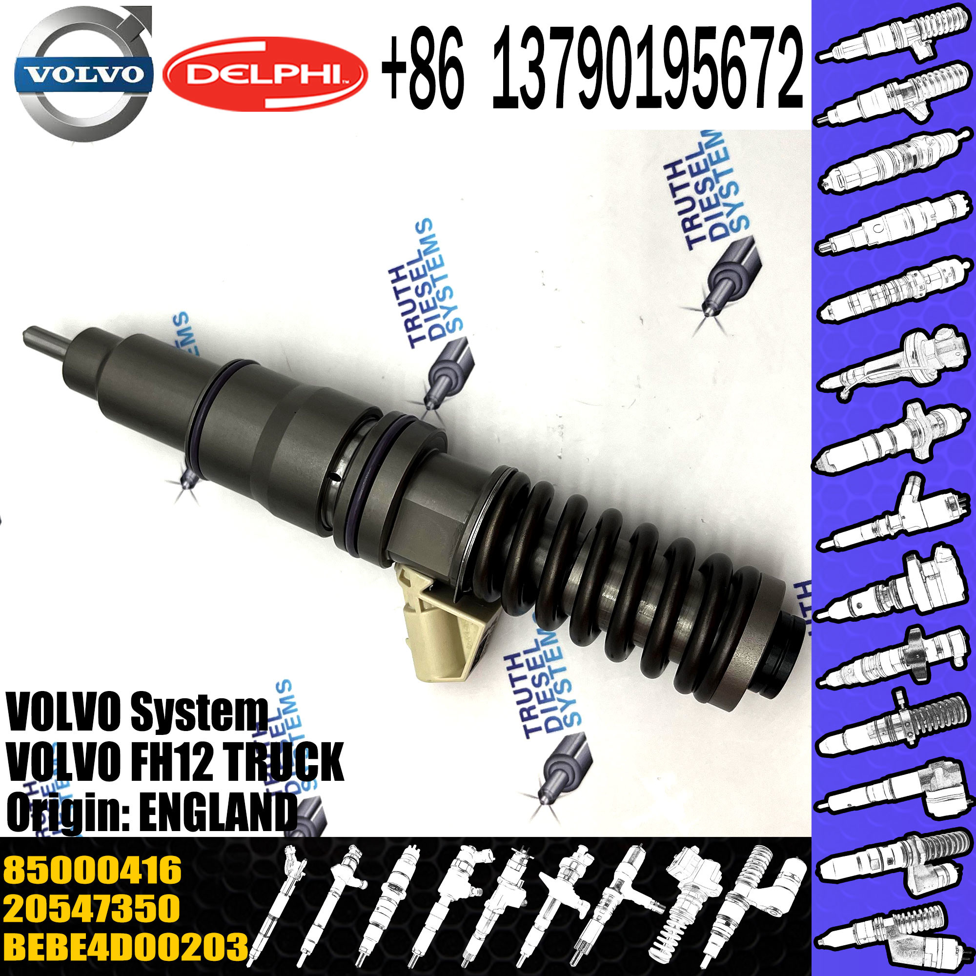 original Diesel Fuel Injector 20547350 85000416 EX631016 20484073 20497849 20510724 E3/E3.18 for VOL FH12 TRUCK