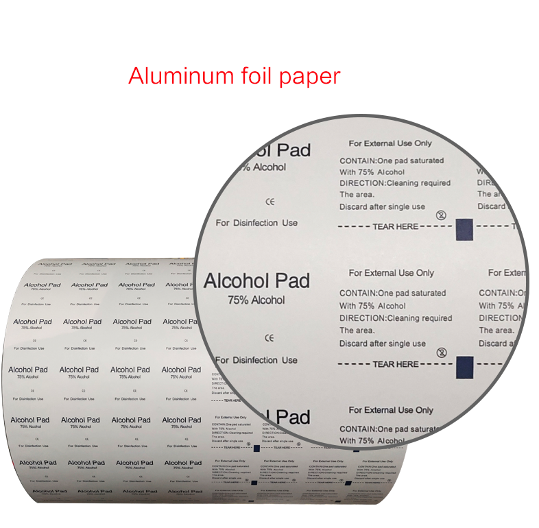 Pharmaceuticals Aluminum Foil Paper for Disinfection Wipes Wet Wipe Pack Solution