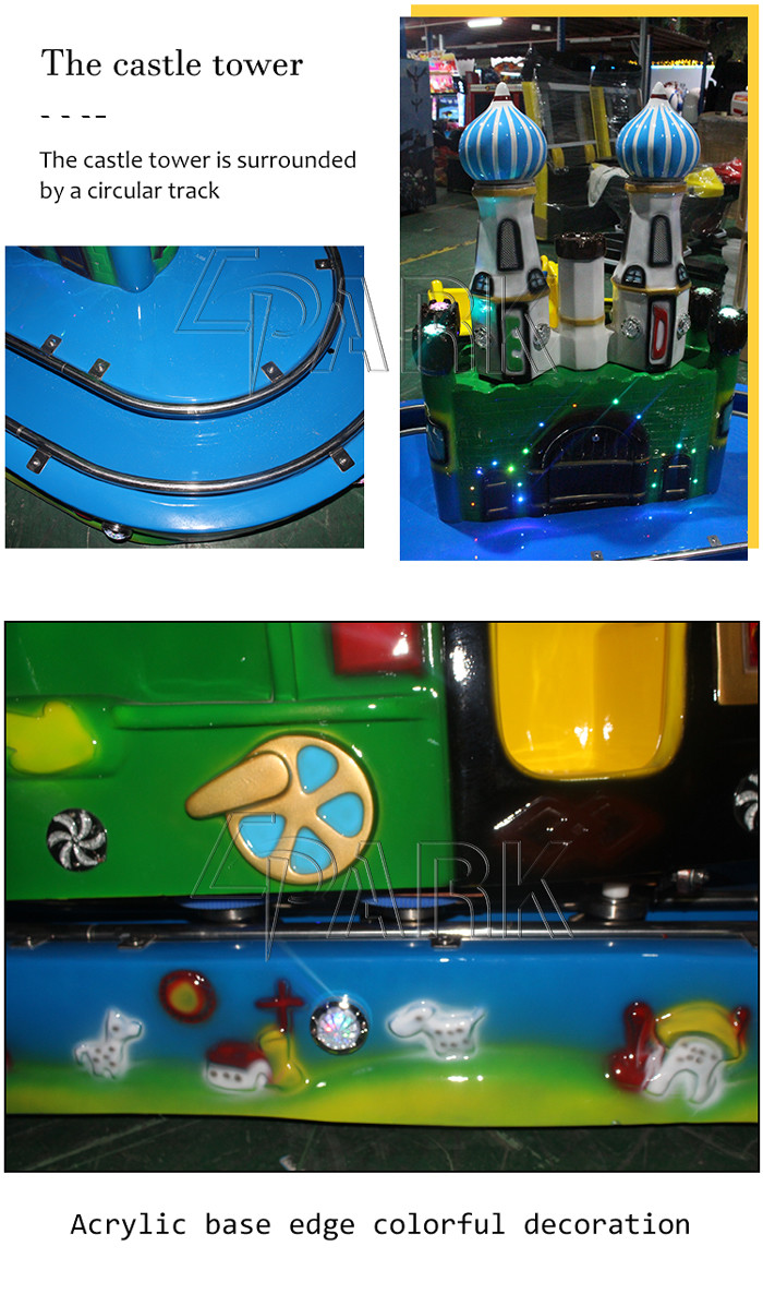 Round Castle Kiddie Ride Train Game Machine For Amusement Park 300W