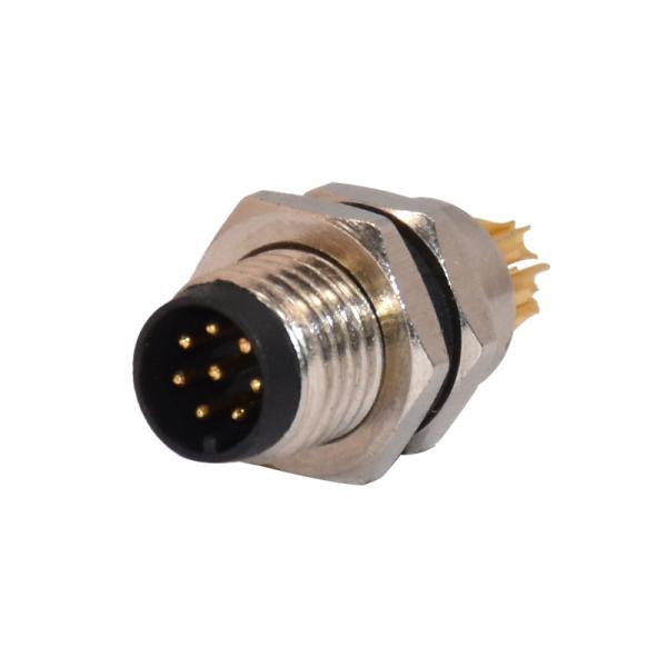 M8 Male 8pins Panel Mount Solder Waterproof IP67 Soldering Socket Mount