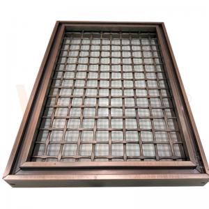 China PVD Color Square Shape 316 Grid Stainless Steel Wire Mesh Panels For Space Divider on sale
