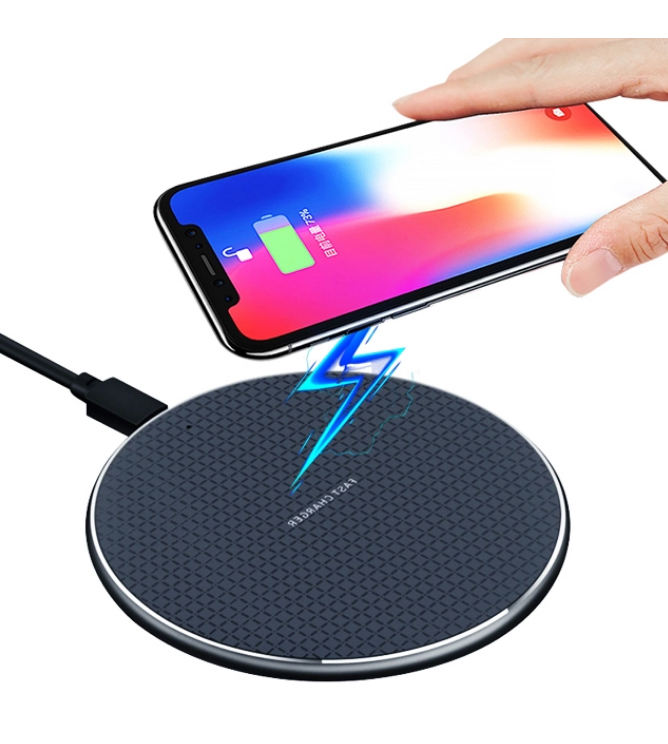 10W Ultra Thin Smartphone Wireless Charger 110 - 205KHz Qi Charger Pad