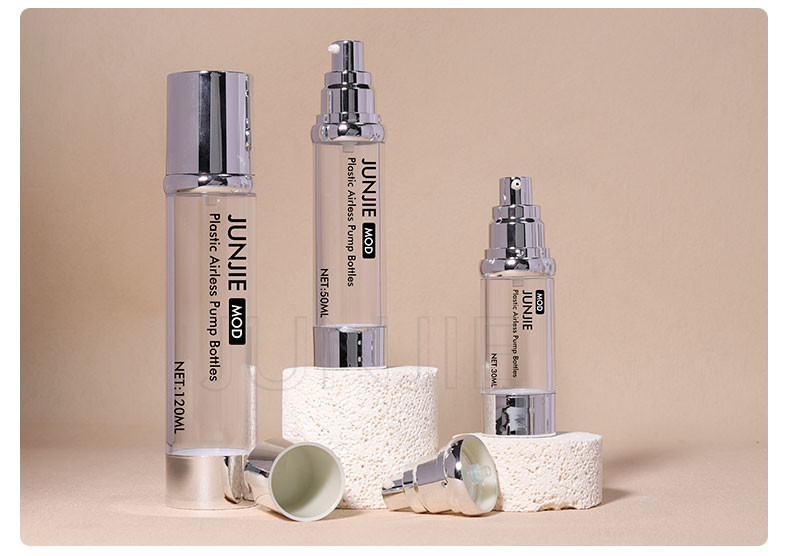 Round Shape Airless Cosmetic Pump Bottle 20ml 30ml 50ml 100ml Plastic Luxury Lotion Bottle