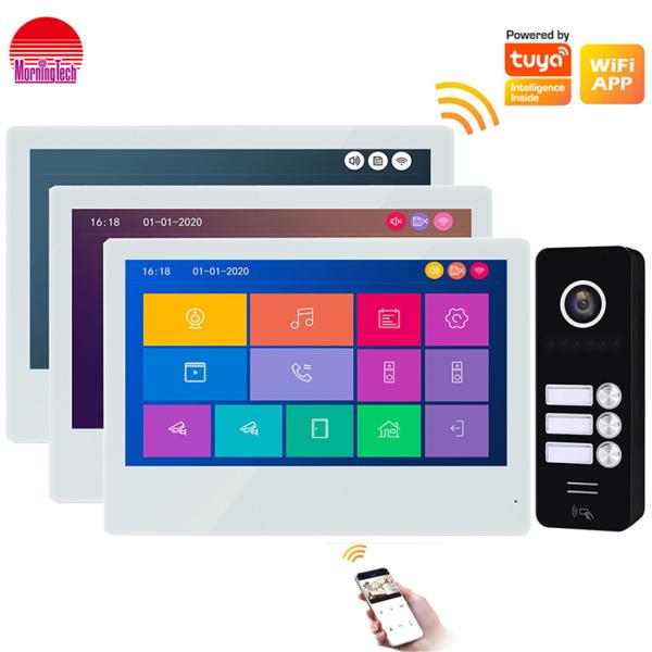 Video door bell app remote unlock door phone two way talking door intercom touch
