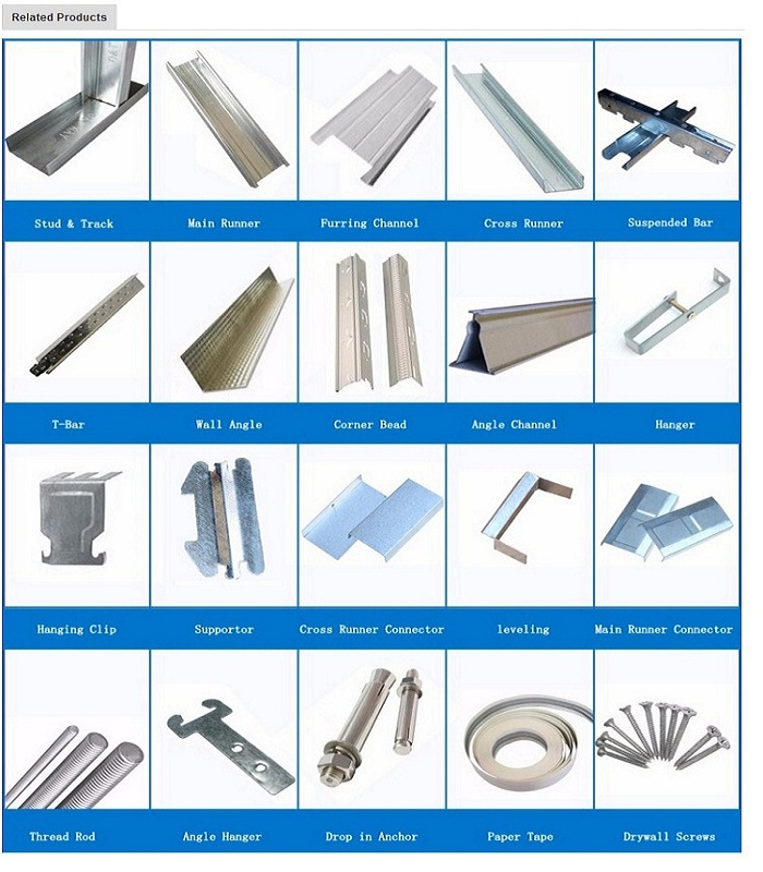 Building Material Galvanized Stainless Steel Light Drywall Metal Stud