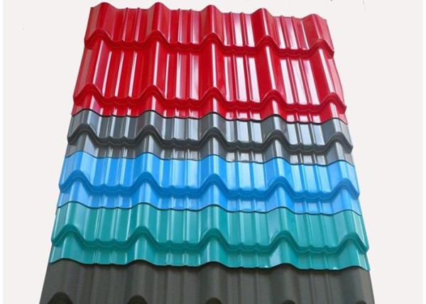 Color Coated Roofing Sheets , Corrugated Metal Roofing Sheets Width Length