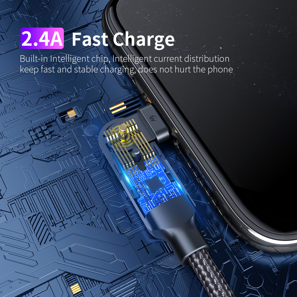 Rotating Elbow Phone Fast Charging Charger Tinned Copper QC3.0