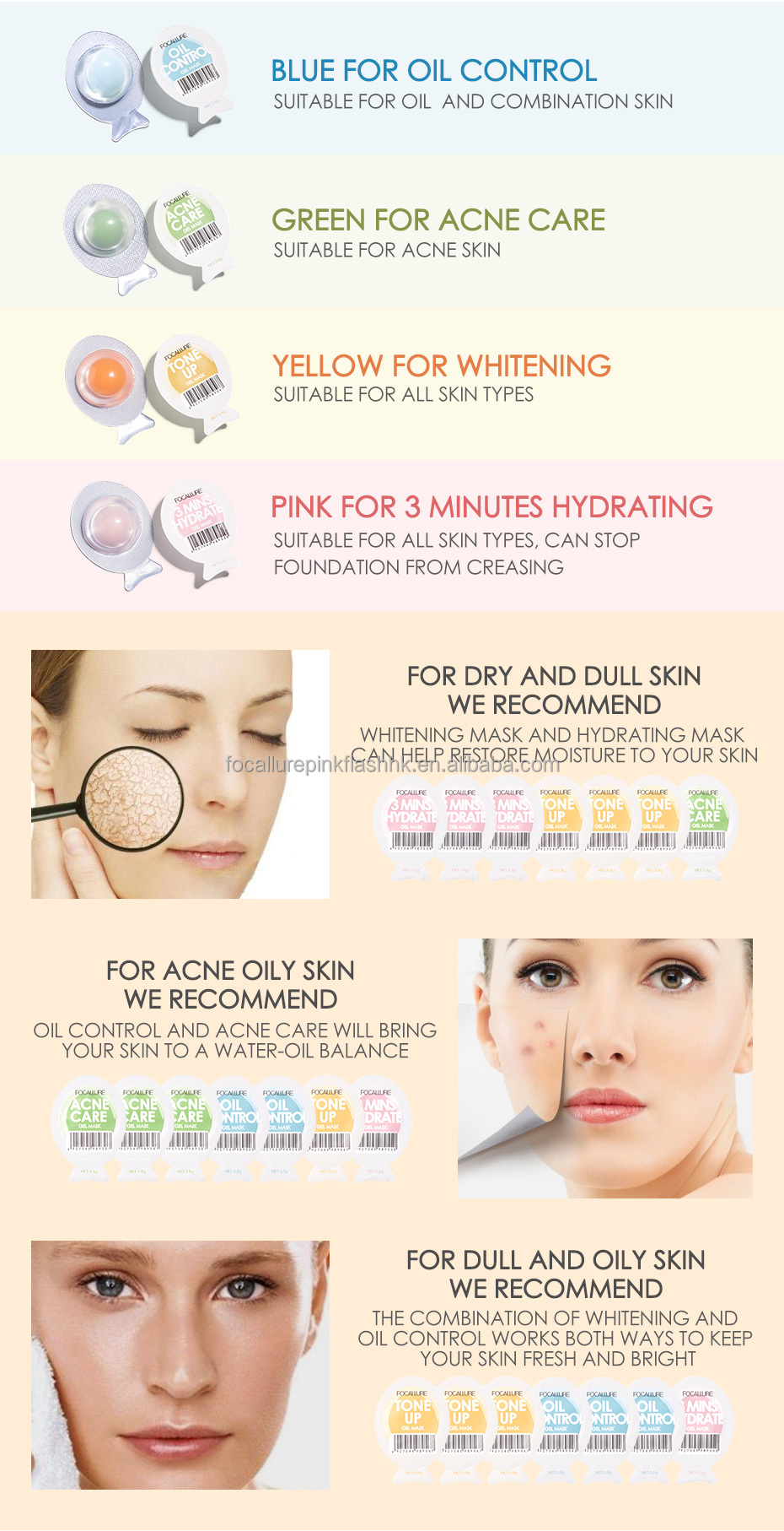 Focallure FA-SC04 Egg Face Mask Skin Care Products Anti Aging Moisturizing Face Beauty Sleep Cream Mask