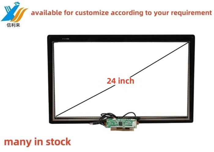 24 inch Multi touch projected USB capacitive (PCAP) GG GFF touch screen panel customized AR AG AF waterproof oilproof glove pen touch lcd display led