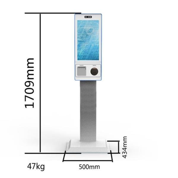21.5 Restaurant Retail POS Kiosk Self Service Checkout Kiosk With Bill Coins