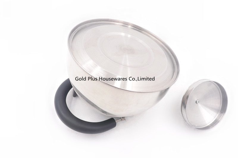Natural Color 0.24cbm Stainless Steel Whistling Kettle Mirror Polishing