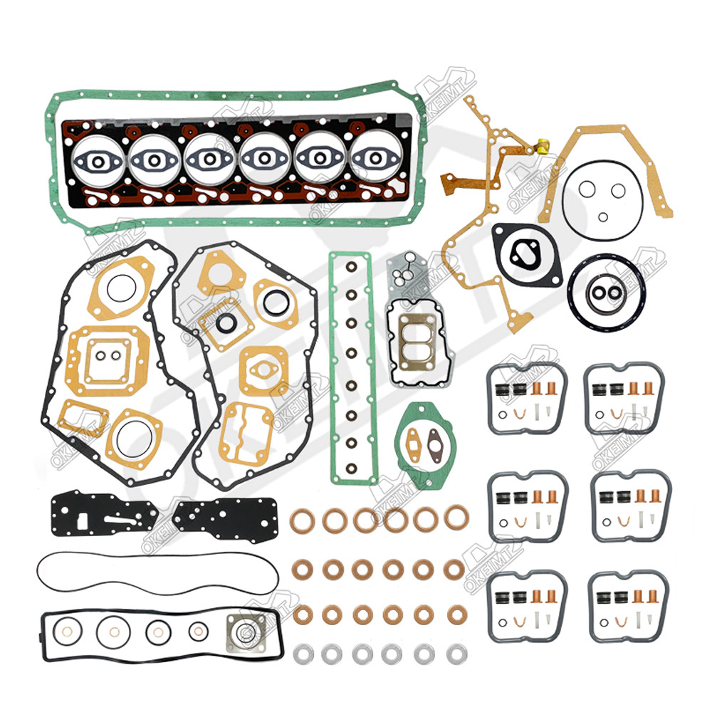 Black Engine Gasket Kits For Komatsu 6D102 S6D102 S6D102E Excavator Forklift Dozer