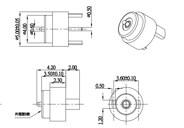 Customized Round Magnetic Connector 4.0mm Male And Female Connectors 1A