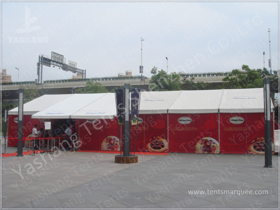 Color Printed Fabric Aluminium Frame Tents With 1.5M Roof Extension / Floating Canopy