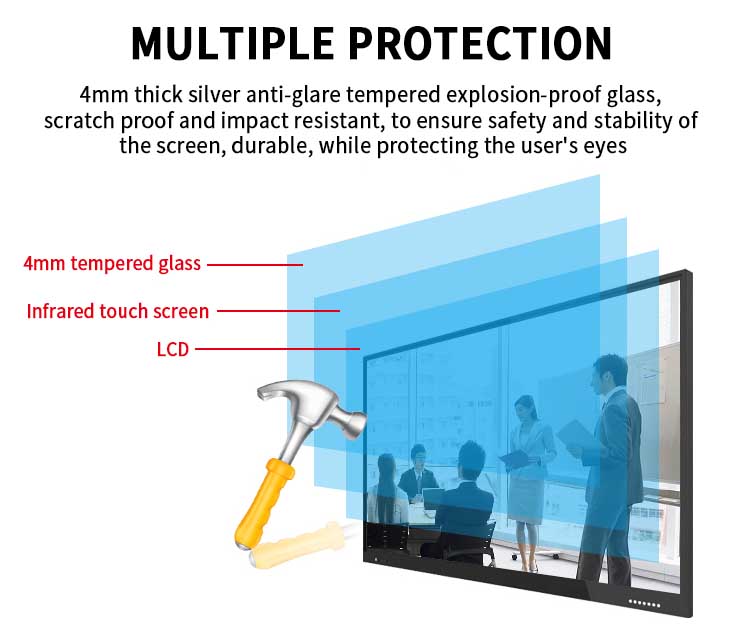 Bluetooth 3840×2160P LCD Touch Screen Monitor 75-inch