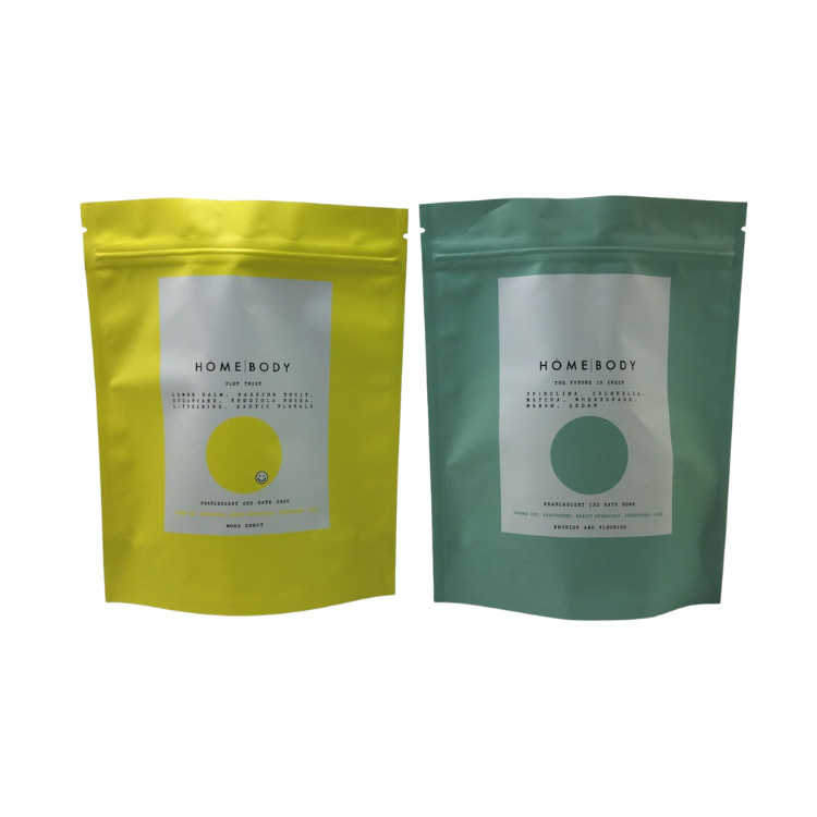 Customized Packaging Stand Up Bag Mylar Zipper Bag Aluminum Foil Pouch For Scrub Bath Salt Packing