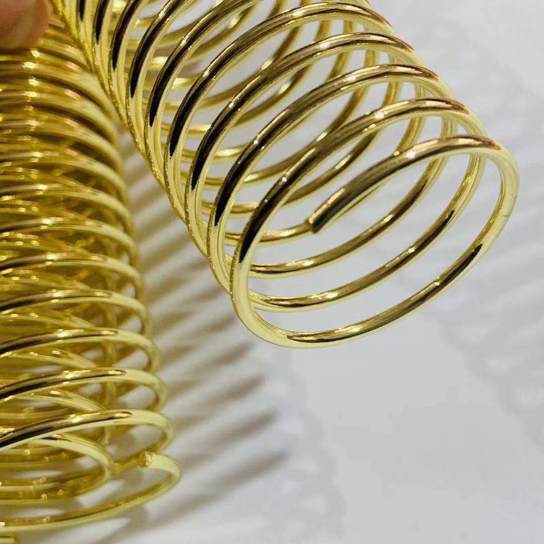 Dia 25.4mm Gold Plated Metal Spiral Binding Coils For Notebook