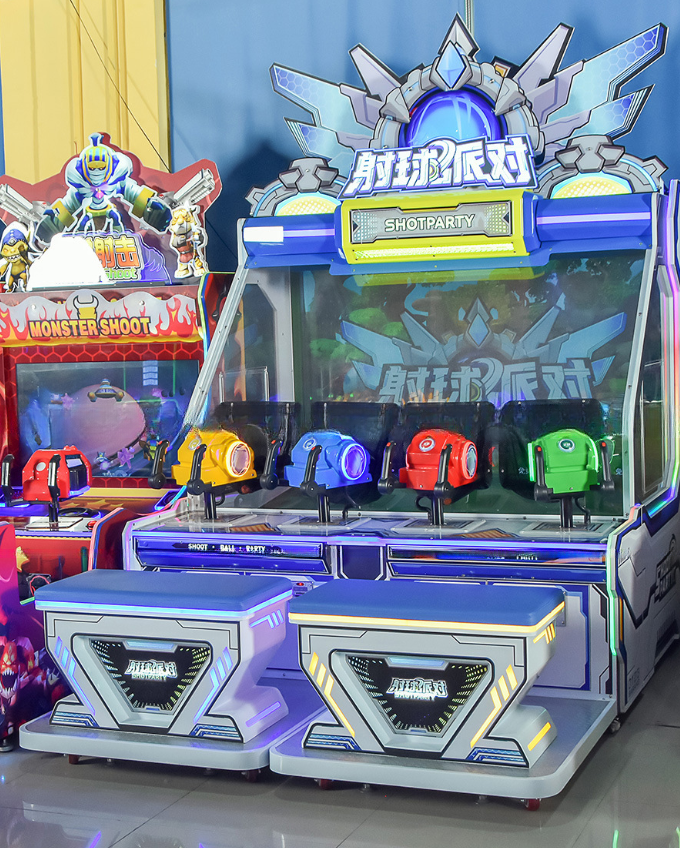 100W Kids Game Machine 4 Players 6 In 1 Ball Shoot Arcade Machine