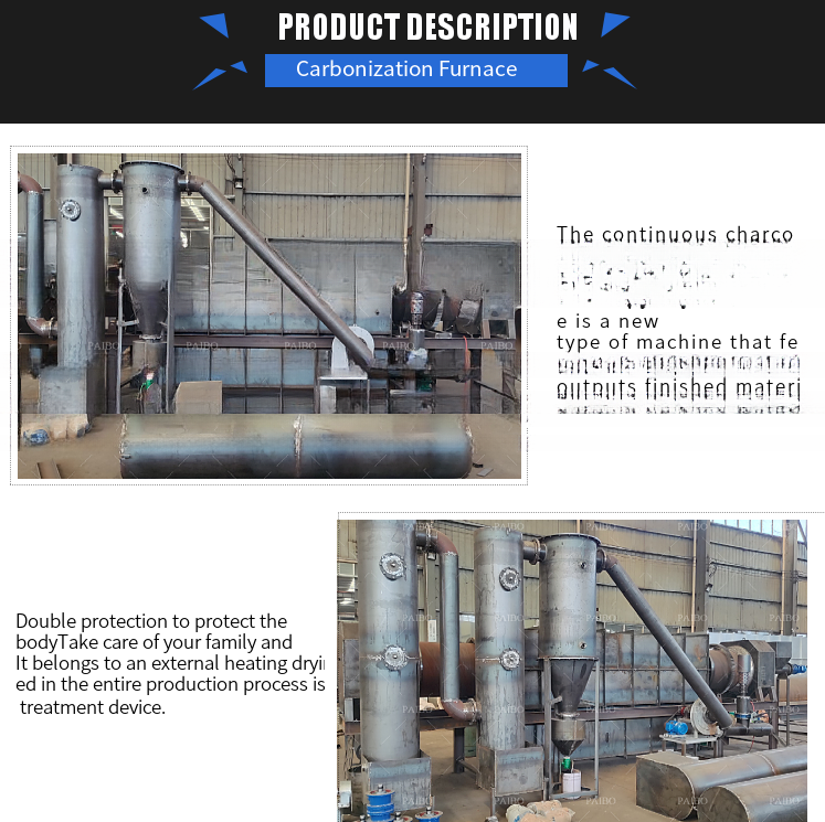 5000KG Weight Biomass Carbonization Furnace for Coconut Shell Charcoal Making Machine